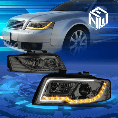 For 02-05 Audi A4 B6 Quattro LED DRL Amber Signal Light Projector