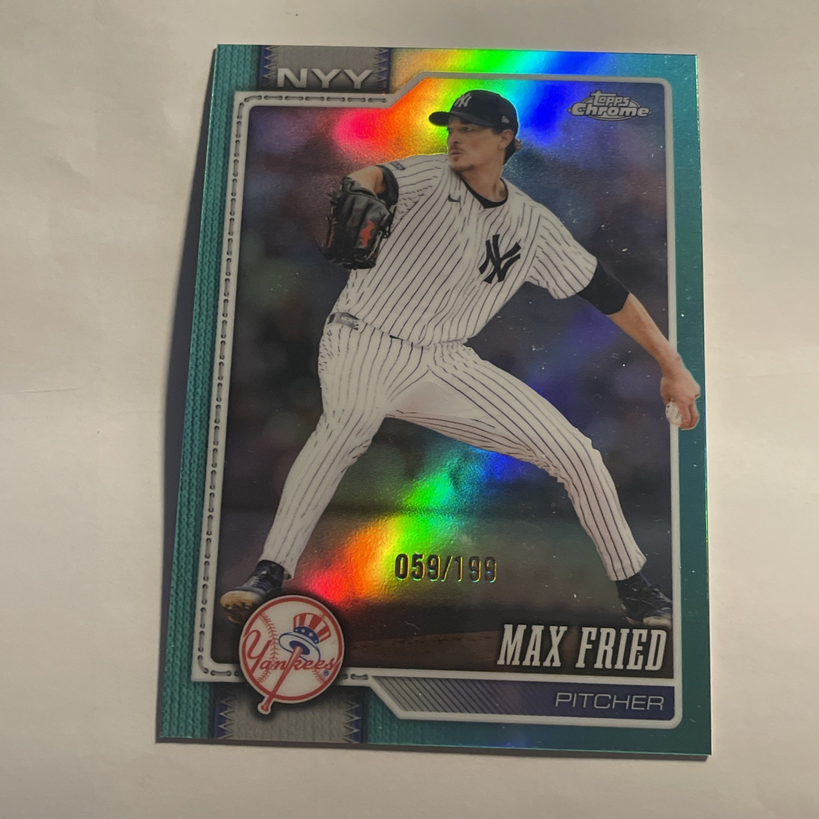 Max Fried Aqua Refractor /199 2026 Topps Chrome Baseball #113 NY Yankees