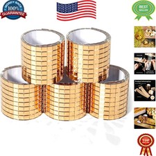 5 x 5 mm Golden Mirror Tiles - 2360 Self-Adhesive Mosaic for Creative Crafts