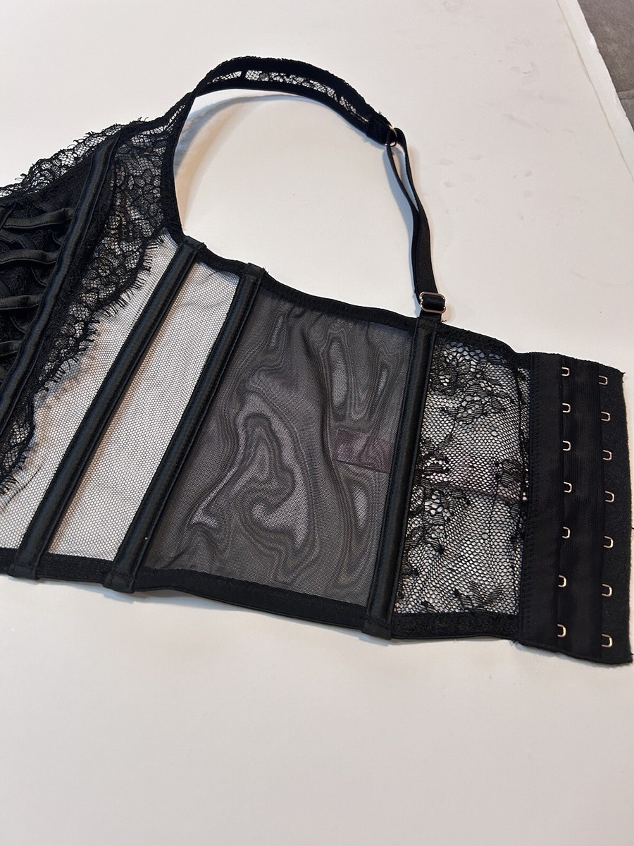 Corset Bustier Victoria's Secret Dream Angels Avec Jarretelles à Lacets - 32C - Neuf Avec étiquette