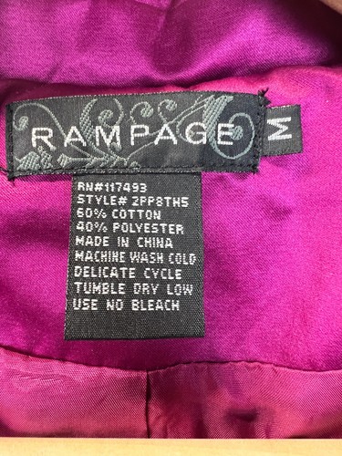 Vintage Rampage Trench Coat Pink Fuchsia Satin Size Medium Retro Steampunk Y2K - Picture 10 of 23