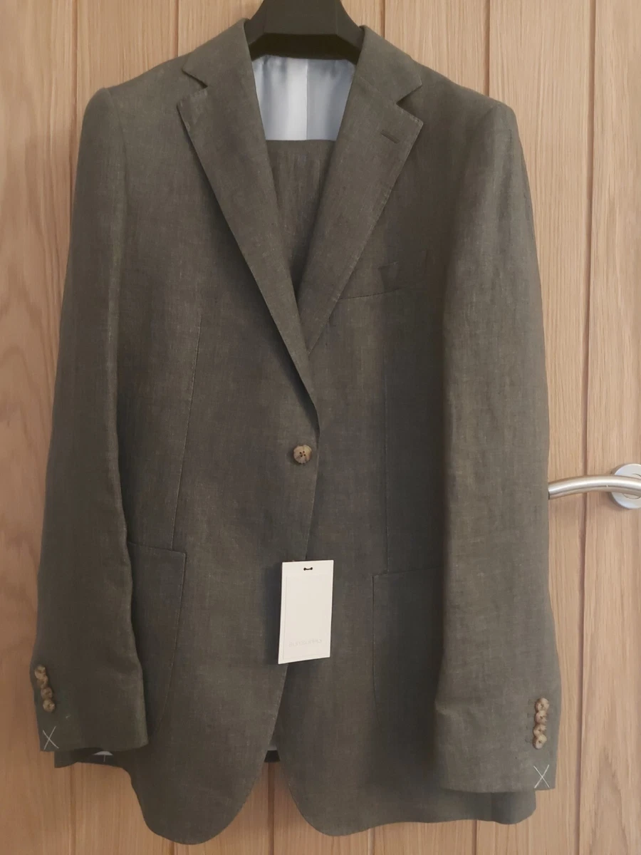 Suit Supply Havana full 2pc Linen Suit 44L Jacket 36L Trousers eBay