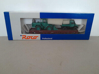 Roco 47848 DB AG Rungenwg. m. WIKING Liebherr+Unimog Schwarz Bau H0/DC-OVP,C8-wi