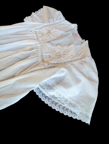 Vintage Large Gilead Cotton Long Nightgown Collar Detail Prairie Cottage Core - Picture 8 of 20