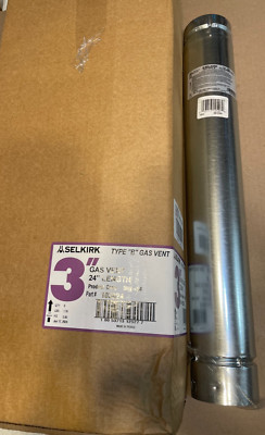 103024 Gas Vent Chimney Pipe, Round, Type B, 3 x 24-In. - Quantity 6