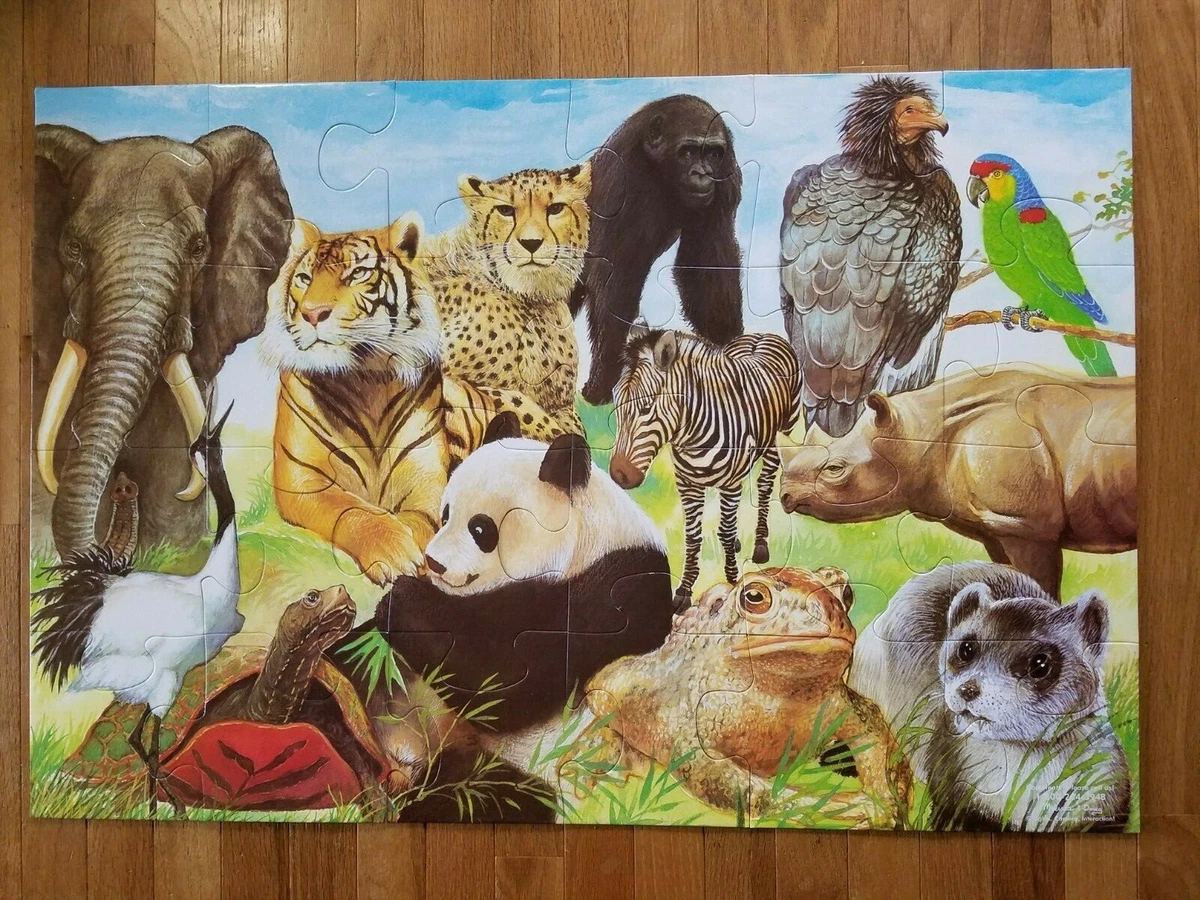 Melissa and doug endangered store species puzzle animal names