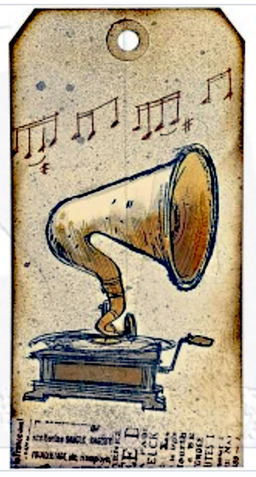 Brett Weldele,, Cling Rubber Stamps, Music Man, Music, Grand Piano, Gramophone — 第 2/4 张图片