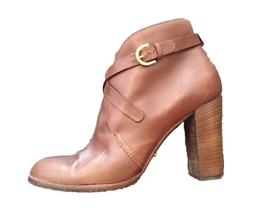 Authentique Boots Cuir Marron Sergio Rossi 36,5 - Photo 1/4