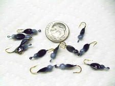 Jon's Ice Jigs Custom Painted Beetle Style (12) Sz 10 Hook, White/Black #JIJ56