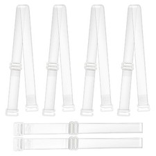 3 Pairs Clear Invisible Bra Straps Non-Slip Adjustable Bra Straps for Strapless