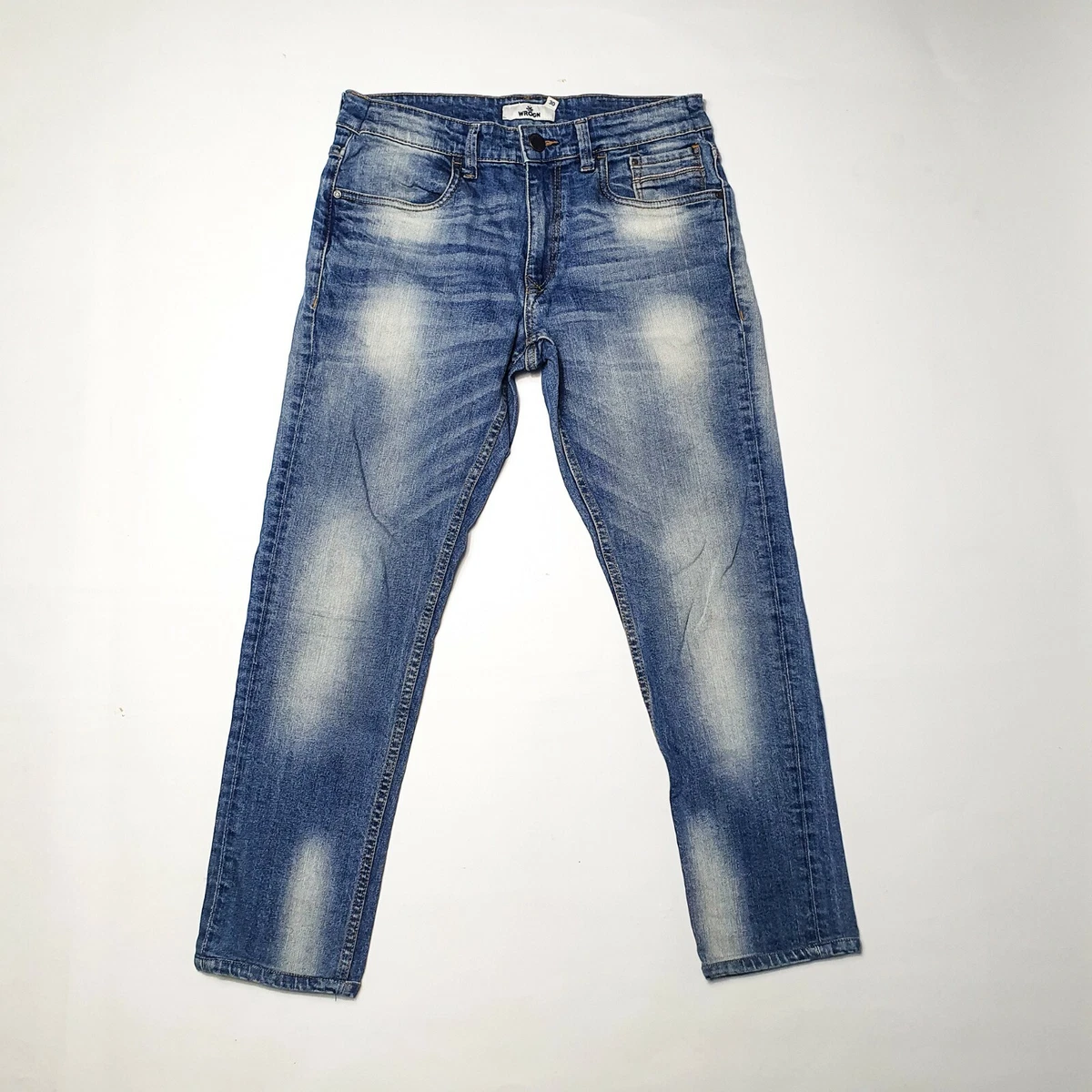 WROGN Jeans Mens W30 L25 Blue Distressed Straight Regular fit