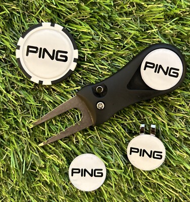Golf Switchblade Mistgabel magnetischer Hutclip mit 3 Ping 25 mm Markern