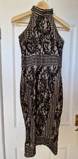 black and nude lace crochet bodycon occasion dress 8 night out