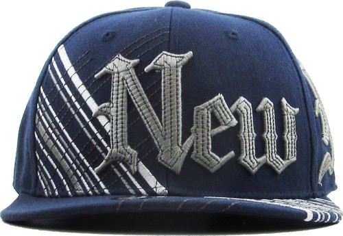 New York NY Embroidered Hip Hop Fitted Cap Hat Street Flat Brim - Picture 12 of 14