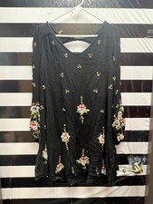 Women "Free People"blk sheath dress. Log sleeve color designs. Size M. Prev.Owne