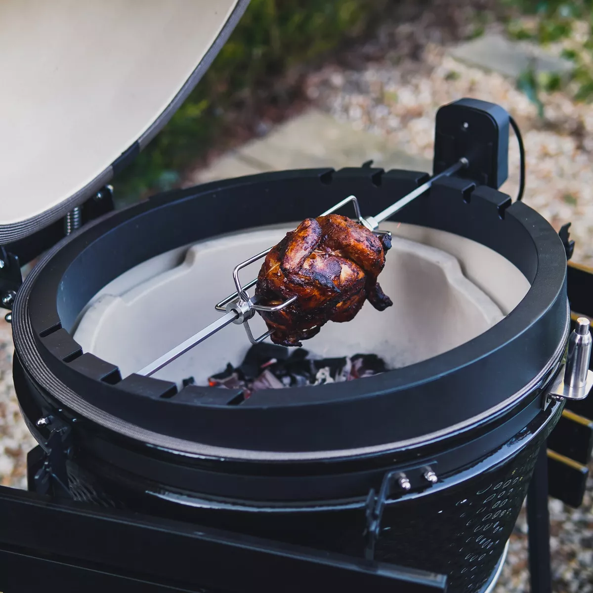 Kamado Grill Rotisserie 22 For Kamado BBQ Roasting Tool Electric Barbecue