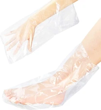 AMT 100 Count Paraffin Wax Bags for Hands and Feet, Plastic Refills Liners, Sock