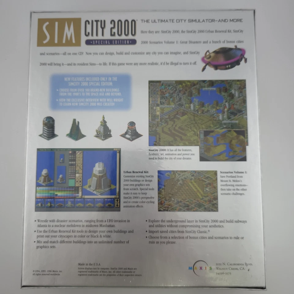 SimCity 2000: Special Edition, 1995, Big Box, New & Sealed - Image 3 of 4