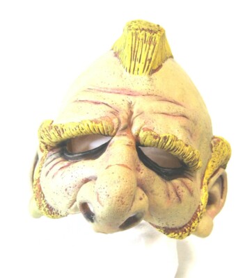 Scary Gnome Blonde Mohawk Dwarf Mask Cosplay Halloween Costume Paper Magic 2005 