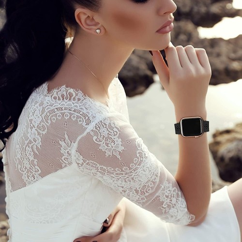 Lace Silicone Slim Narrow Thin Sport Band for Apple Watch Ultra 8 7 6-3 38-45mm - Picture 5 of 23