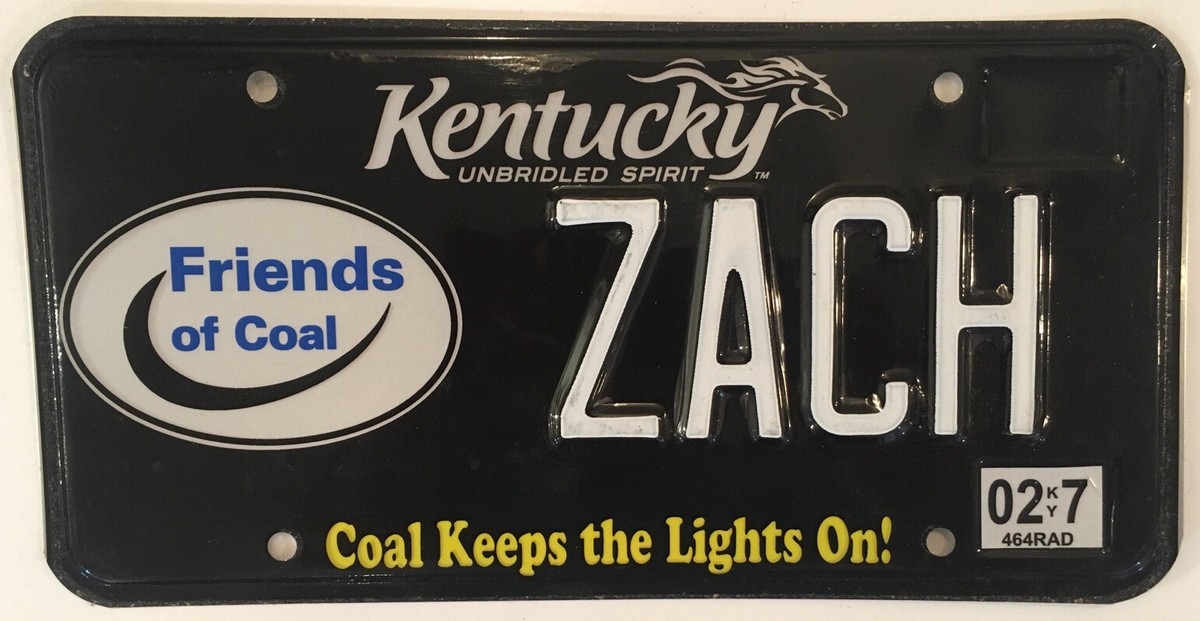 K*g様 伏見石炭同業会の旗 COAL FRIENDS vanity ZACH ZACHARY license plate Zak Zeke Zachariah