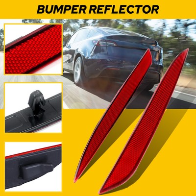 For Tesla Model Y 2022 21 20 Tail Rear Bumper Reflector Red Lens Left+Right EAW