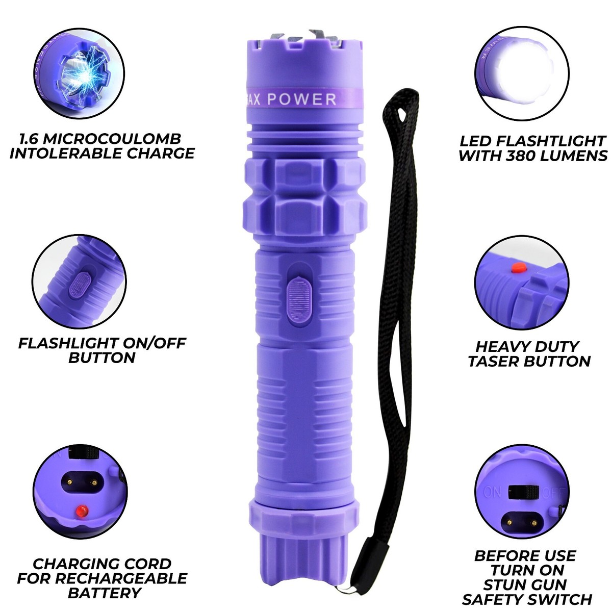cheetah blue 10 million volt rechargeable stun gun flashlight STINGTEC METAL MAX POWER LED w/ Cheetah 77 Defender Tactical Force