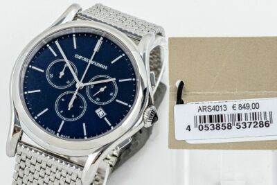 EMPORIO ARMANI SWISS MADE Herrenuhr Armband und Zifferblatt in Silber 849,00  NEU