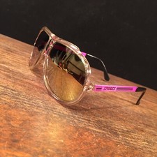 Vintage Sunglasses 1980s Sports Taiwan Mirrored Lens Sunglasses Fluorescent Pink