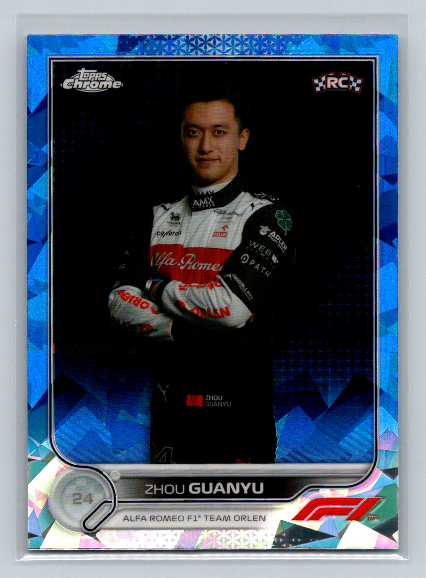 2022 Topps Chrome Sapphire F1 #65 Zhou Guanyu (RC) -Portrait Base-Alfa Romeo