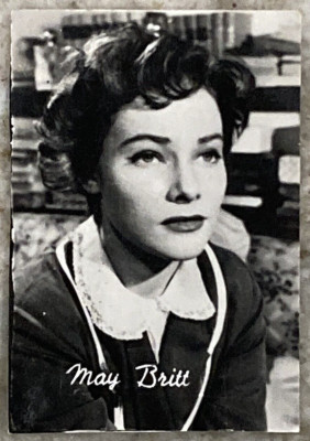 MAY BRITT Dolcificio Lombardo Hollywood Film Stars B&W Card HTF B199