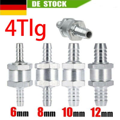 4X Aluminium Rückschlag Ventil Rückschlagventil 6-12mm Benzinhahn Benzin