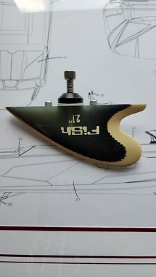 Vintage Hyperlite Wakeboard Fin Fish 2.1''
