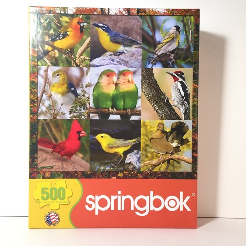 Springbok 500 Piece Jigsaw Puzzle Songbird Symphony Birds 20"x20" Cardinal Finch - Picture 2 of 4