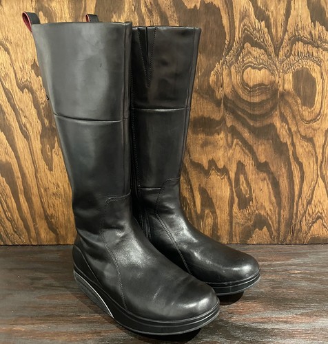 MBT Tambo Rocker High Women\u0026#039;s Black Leather Full Zip Knee High Boots  Sz 9-9.5 | eBay