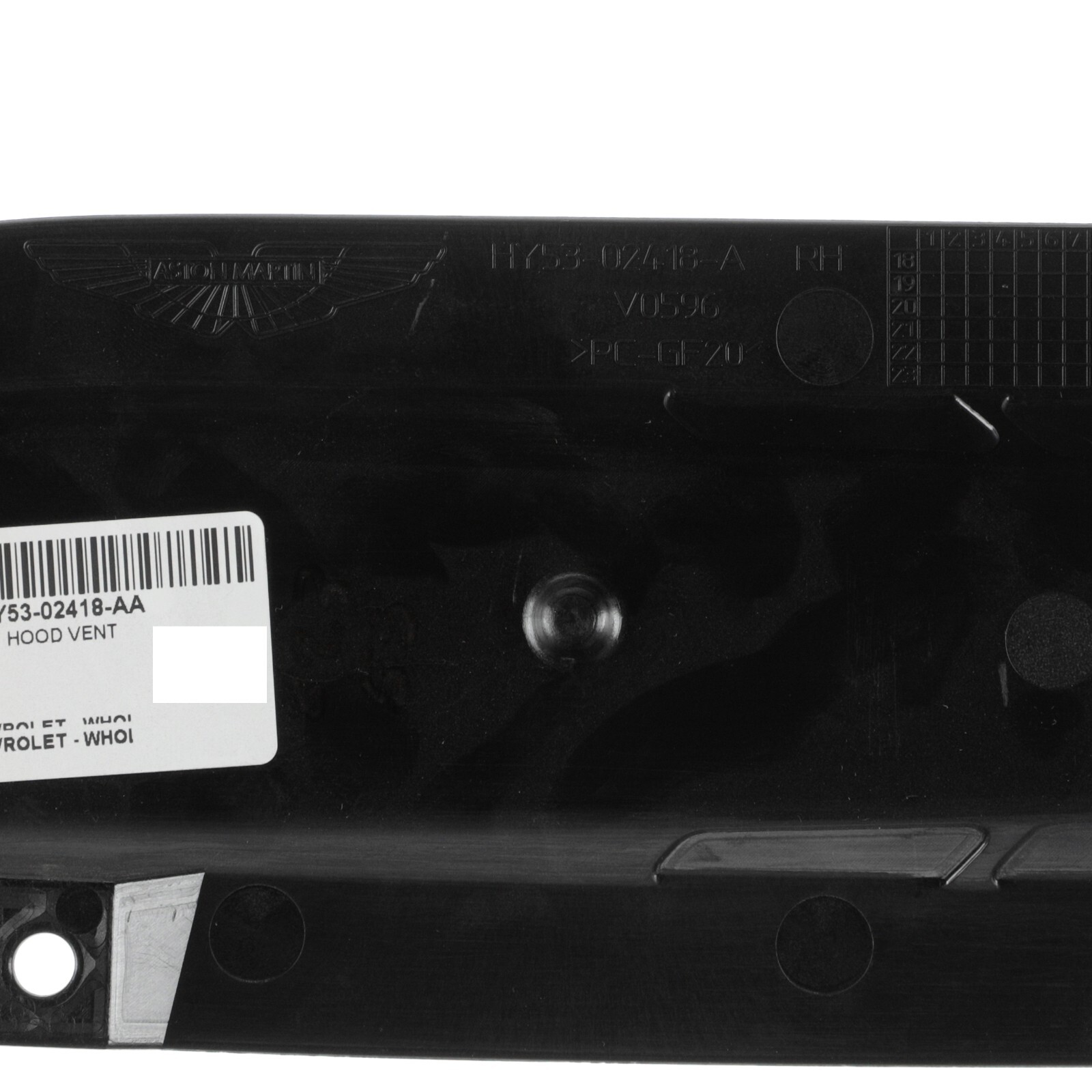 GENUINE ASTON MARTIN HOOD VENT RIGHT PASSENGER OEM NEW HY53-02418-AA
