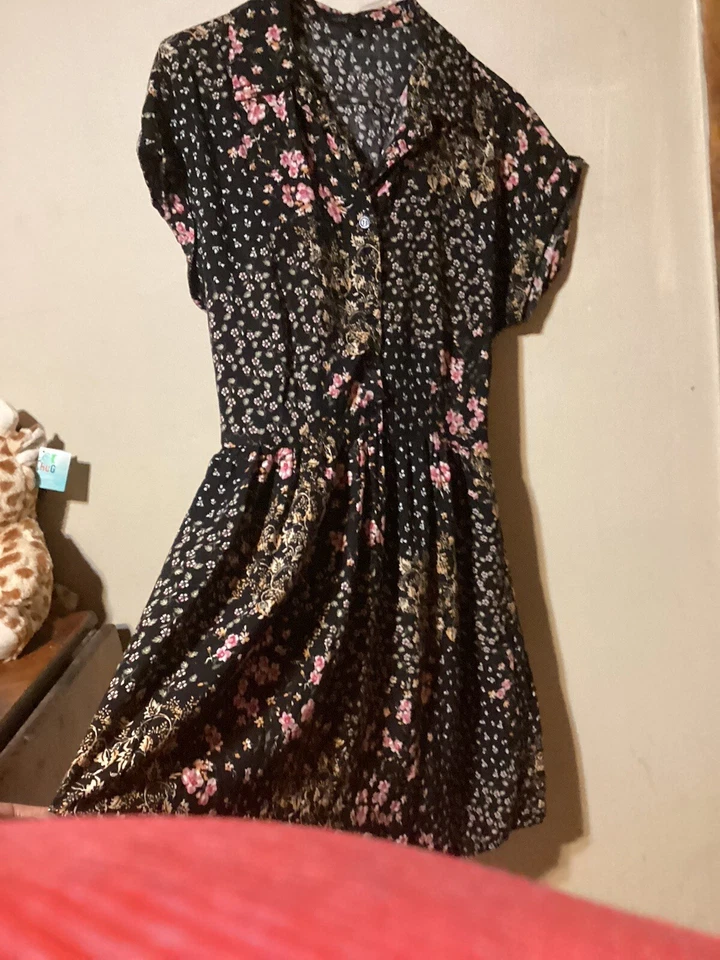 Vestido camisero floral de algodón Bebop para mujer talla M Foto 2 de 4