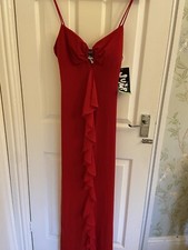 Red Evening Dress New With Tags Size 8/10 Diamanté Detail Cocktail Dress