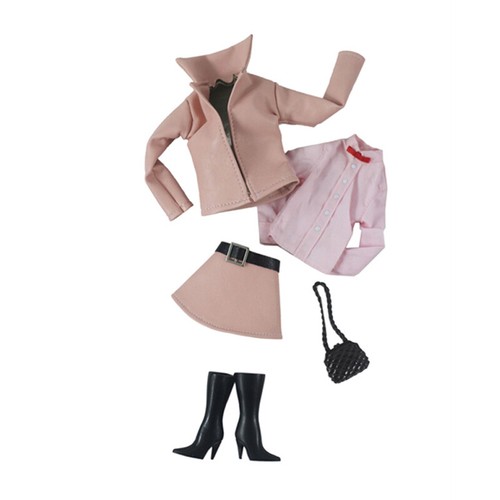 Pink Leather Fashion Clothes Set For 11.5" Doll Outfits Jacket Trenchcoat Boots - Afbeelding 12 van 12