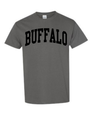 BUFFALO T-Shirt Souvenir Gift Idea Modern Tee Black on Charcoal   ***FREE S&H***
