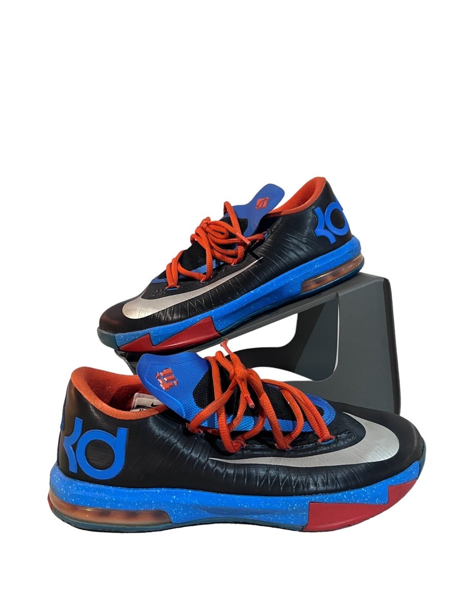 KD 6 OKC Away Nike Black and Blue Athletic Shoes s-l400.jpg main image 2