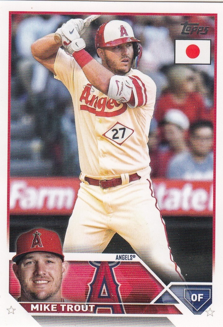 MIKE TROUT TOPPS JAPAN BASE LOS ANGELES ANGELS #27 2023 23