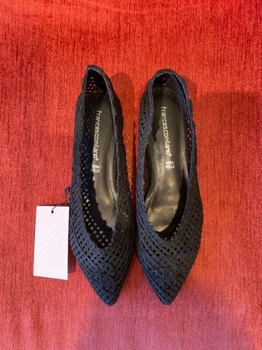 BALLERINA A PUNTA INTRECCIATE NERO FRANCESCO MILANO | eBay