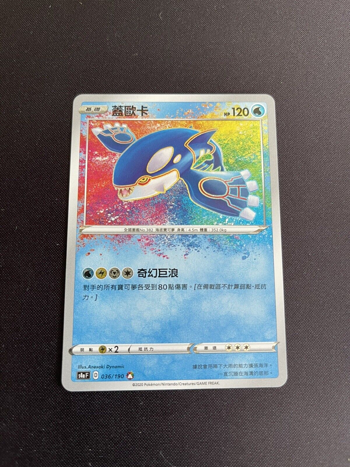 036 Carta Pokemon Kyogre EX Ingles