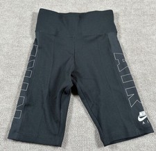 Nike Womens Air Bike Shorts Black White XS Extra Small Workout Tight Fit 16