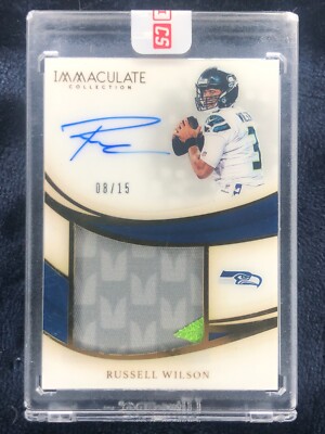 2019 PANINI IMMACULATE RUSSELL WILSON GOLD PATCH AUTO /15 PANINI SEALED MINT HOF