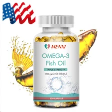 iMATCHME BEST TRIPLE STRENGTH Omega 3 Fish Oil Pills 2500mg HIGH POTENCY 120Caps