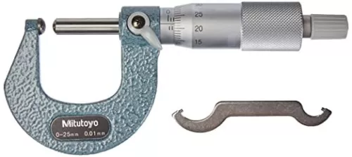 Mitutoyo 115-215 spherical face micrometer, ratchet stop, 0-25mm range+Free Ship