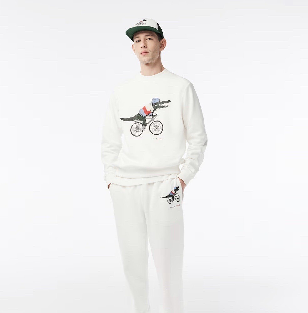 Men's Lacoste x Netflix Croc Print Sweatpants - White Size XXL | eBay