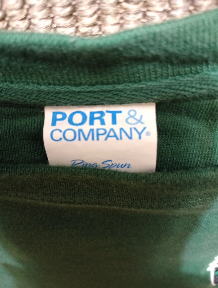 Sudadera Pullover Port And Company Verde Talla L Dragón Respirante de Fuego Foto 4 de 4